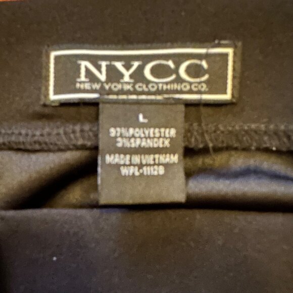 Womens Black Knee-Length Skirt With Decorative Buttoned Pockets - Size L By NYCC - Picture 5 of 6